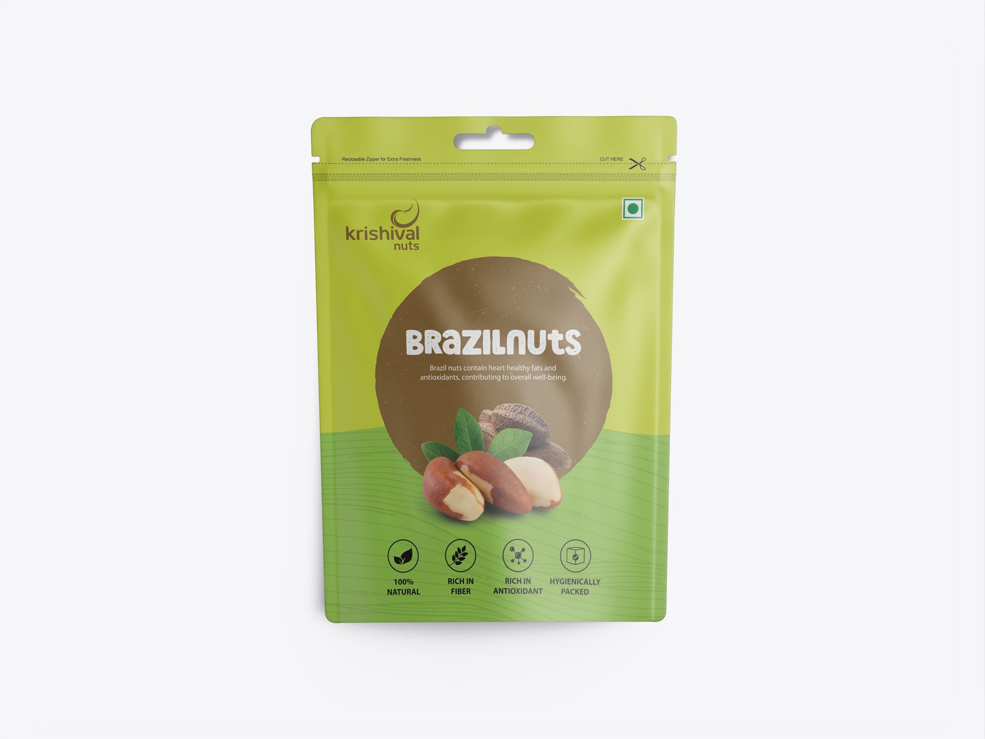 Krishival Nuts Premium Brazil Nuts| 250g Pack of 1| Best for Cholesterol Control | 100% Natural | Rich in Selenium & Iron