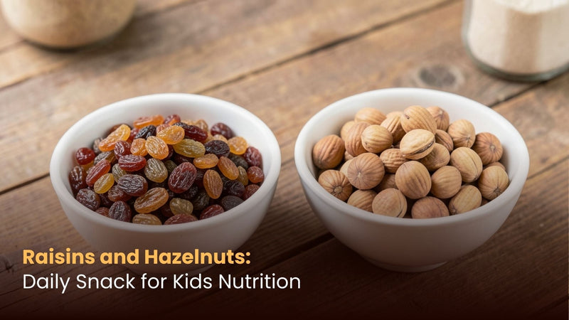 Raisins and Hazelnuts: Daily Snack for Kids Nutrition