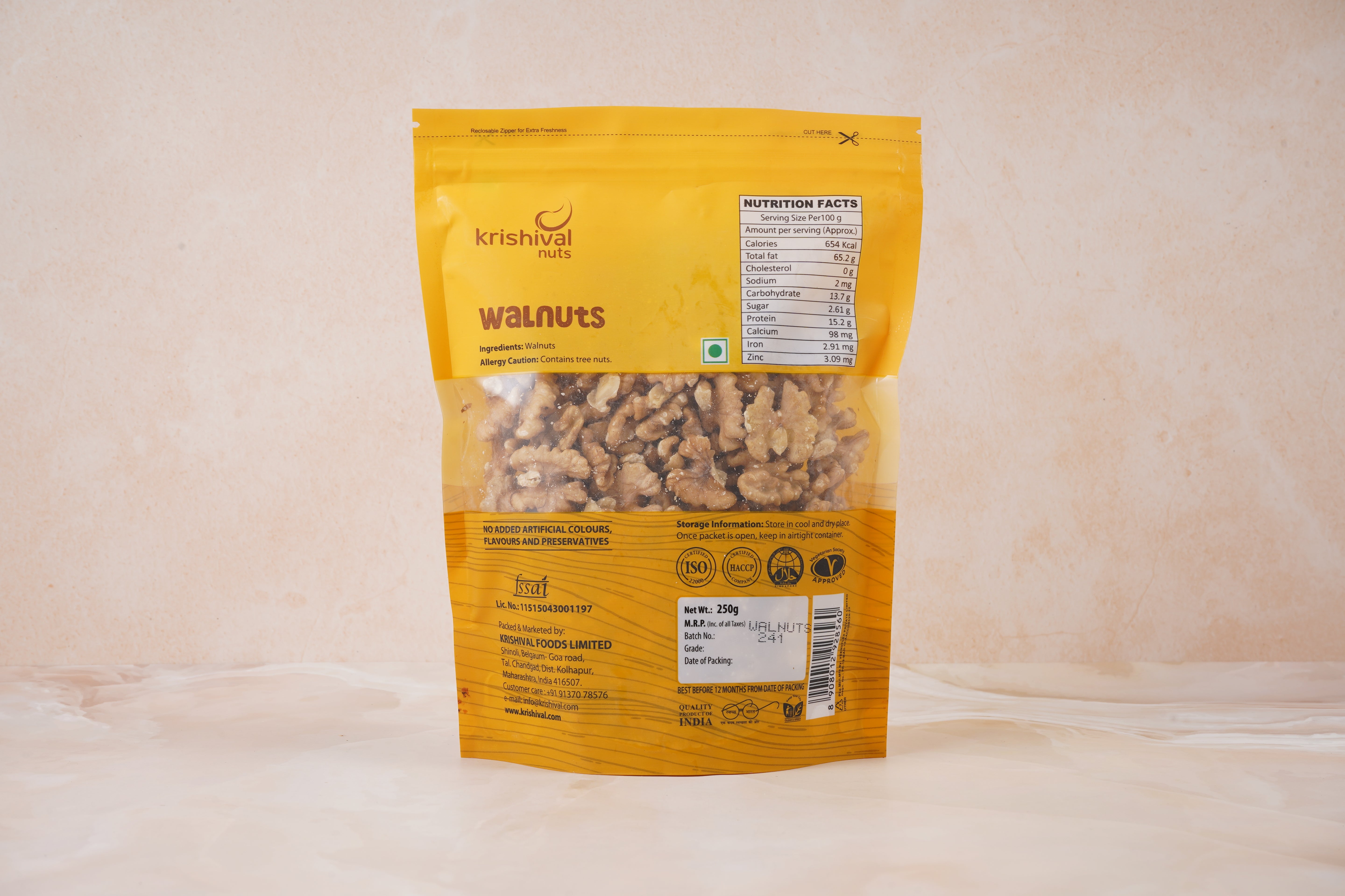 Krishival Walnuts | 250 Grams, Pack of 1 | Healthy & 100% Natural