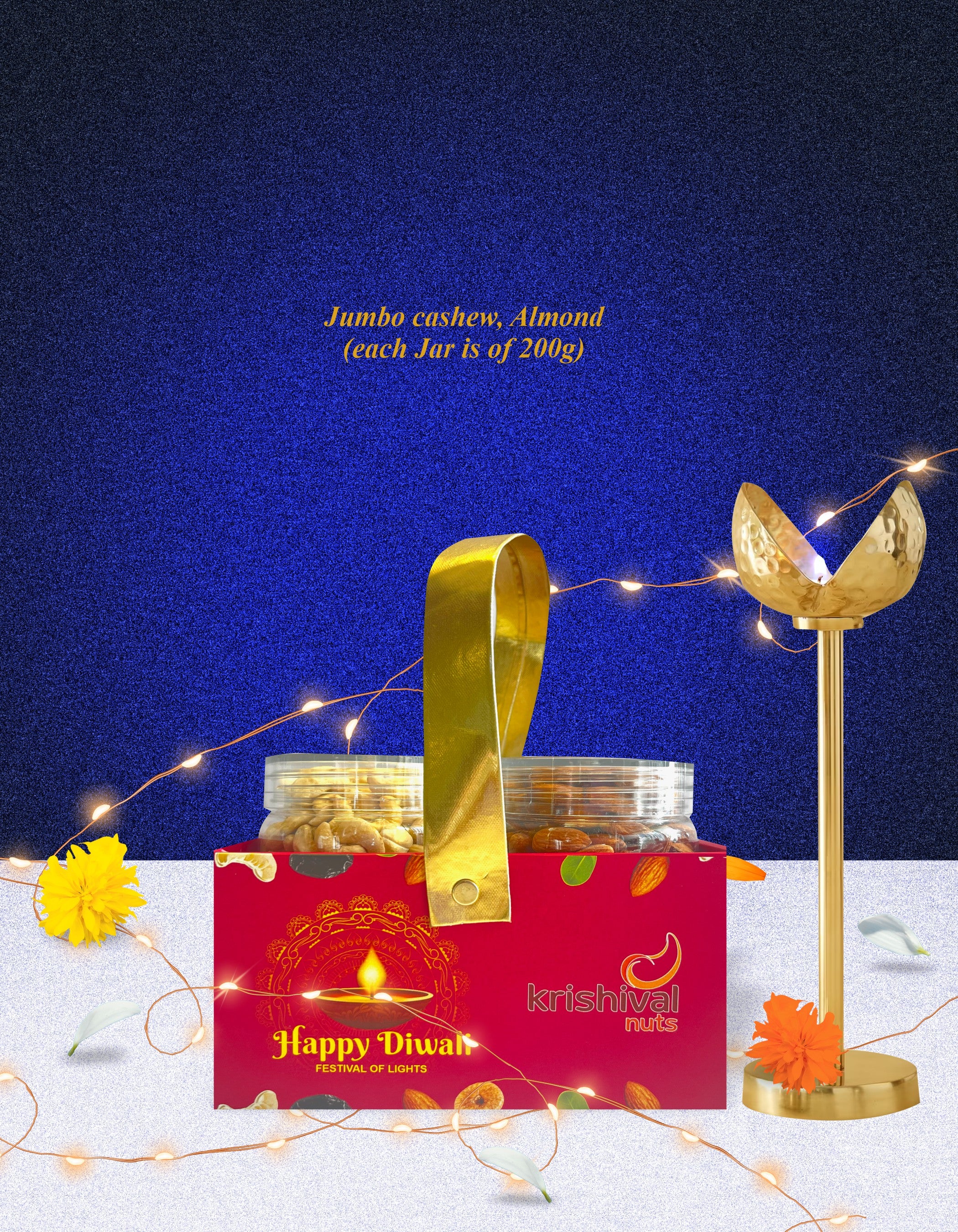 Diwali Delight Jar Box ( Jumbo Cashew, Almonds )