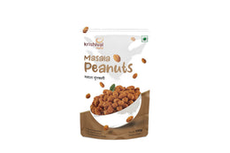 KRISHIVAL NUTS Masala Peanuts | 100 Grams [1 pack of 100 grams] | Ziplock Pack | Uniformly Coated | Precisely Roasted | Best Snack Option - front of pouch