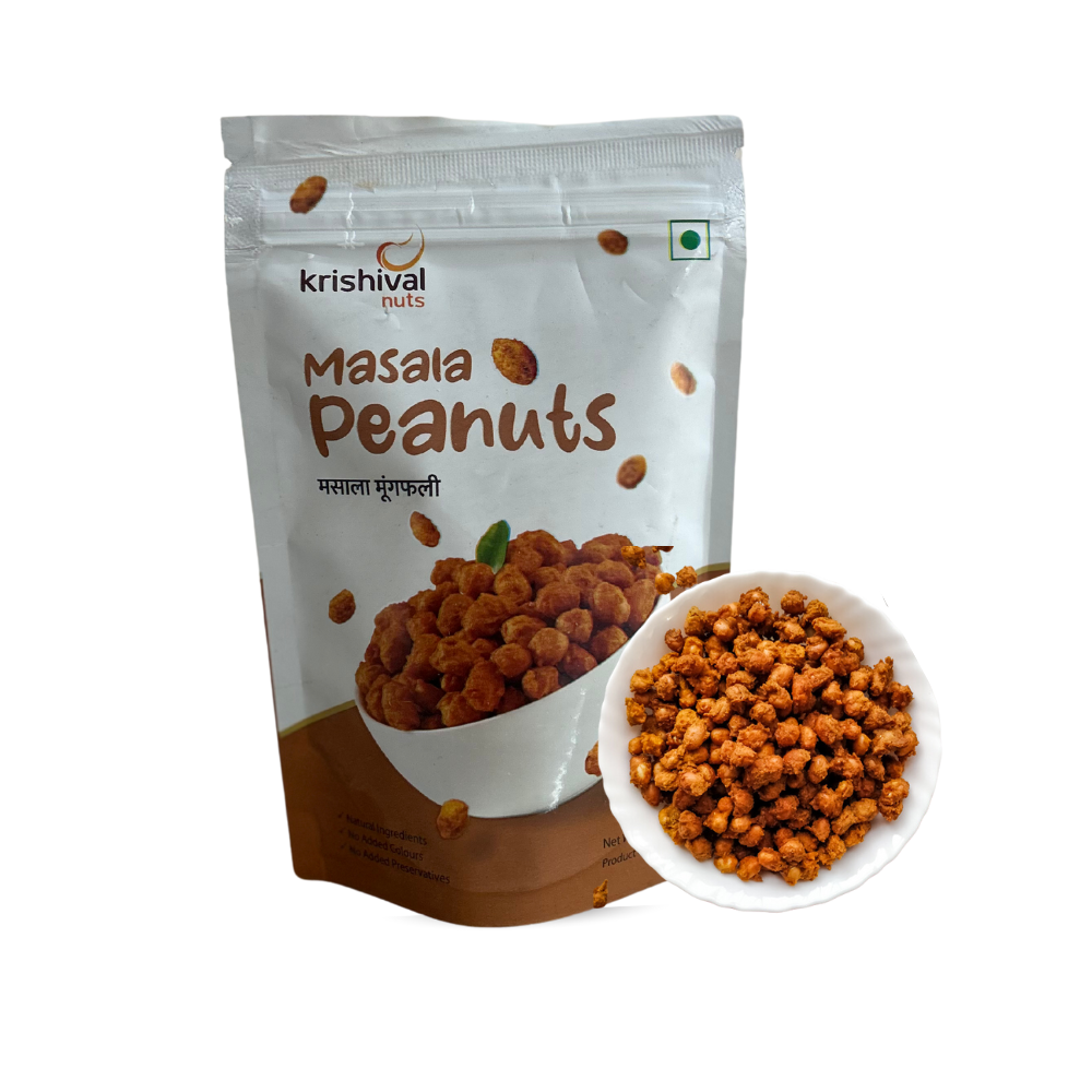 KRISHIVAL NUTS Masala Peanuts | Uniformly Coated | Precisely Roasted