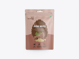 Krishival Nuts Premium Pine Nuts | 250 Grams, Pack of 1 | 100% Natural | Rich in Fiber | Ziplock Packaging - front of pouch