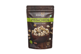 Pista 100g, Premium Quality Krishival Roasted & salted Pistachios, Tasty & Healthy Snack, Best Dry Fruits - front of pouch