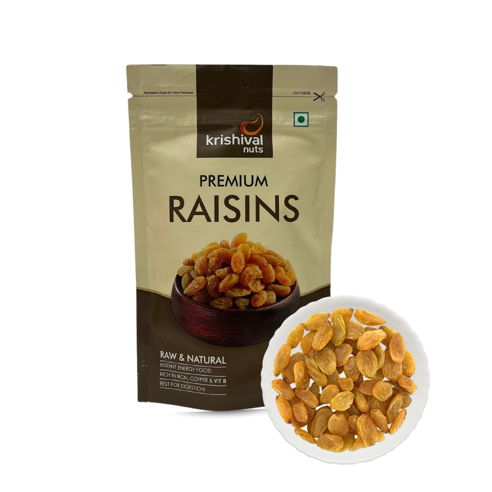 KRISHIVAL NUTS Premium Raisins | Premium Dried Grapes | Sweet Fruity Taste and Soft Chewy Texture