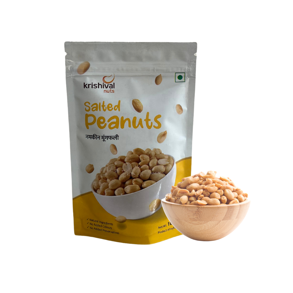 KRISHIVAL NUTS Salted Peanuts | Salted to Perfection | Precisely Roasted| Crispy and Crunchy