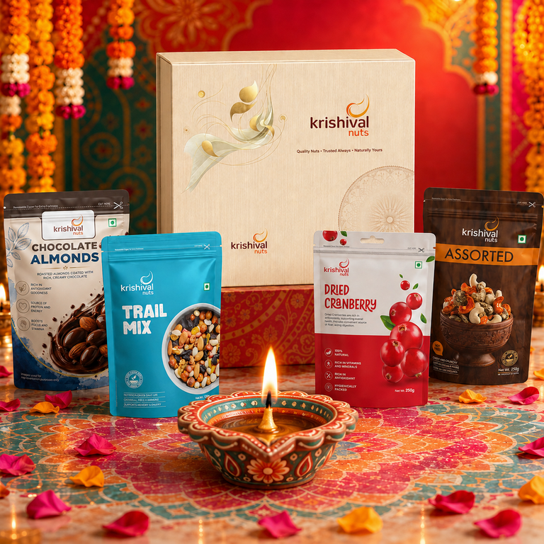 Krishival Nuts Festive Bliss Dry Fruits Gift Hamper - Front